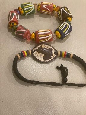 Handmade Beaded Bracelet Set in Multicolor Earth Tones (handmade in Africa)